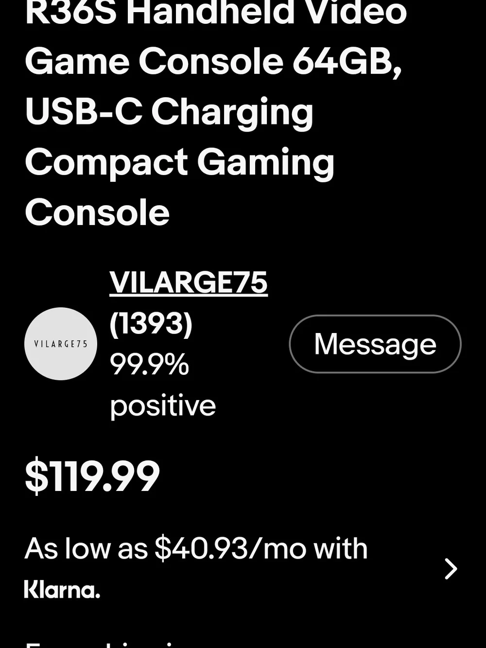 R36S Handheld Video Game Console 64GB, USB-C Charging Compact Gaming Console